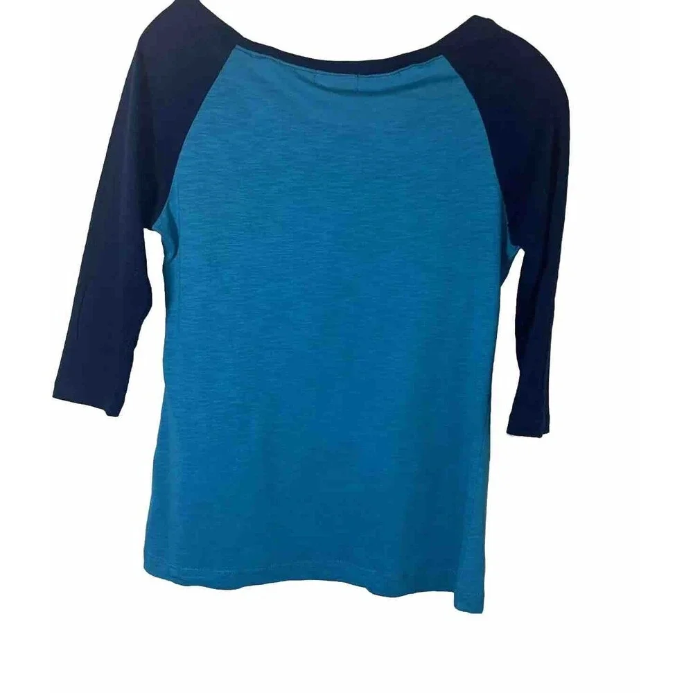 Hybrid Apparel Juniors Girls Size L Blue Graphic T-shirt Size L Anchor Coastal